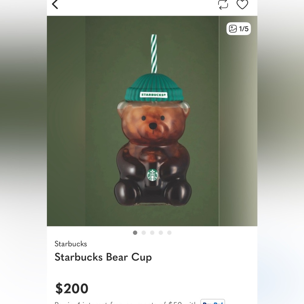 Green Cap Bear-Shaped Coffee Cup